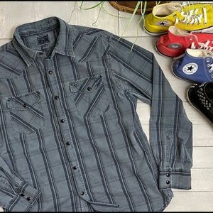 Converse One Star, Limited Edition, Indigo Dyed Plaid Chambray Western Shirt